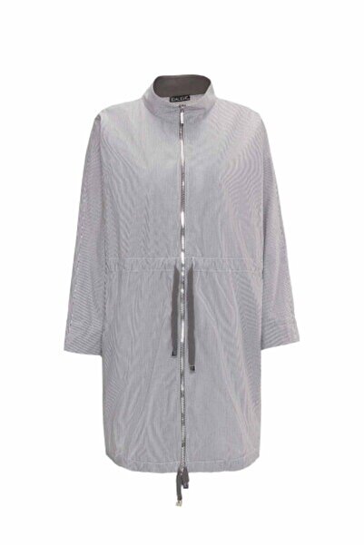 MISS DALIDA Beli Büzgülü Dik Yaka Casual Siyah Ceket