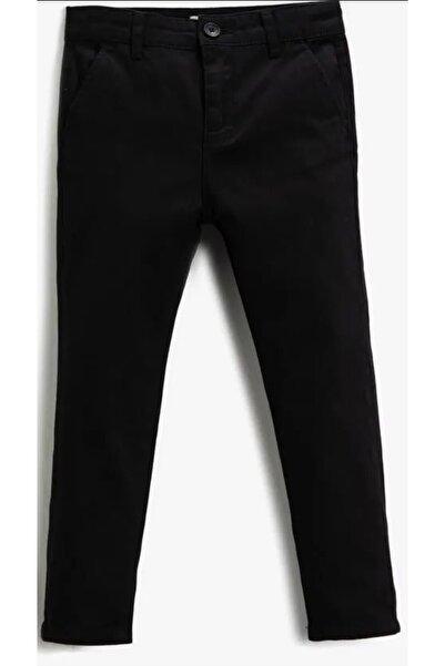 KAYAKİDS Black Linen Pants Children's Denim Pants
