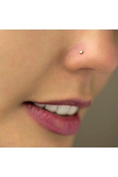 Heppii Cerrahi Çelik Minik Tektaş Burun Piercing Hızma 2 mm Taşlı
