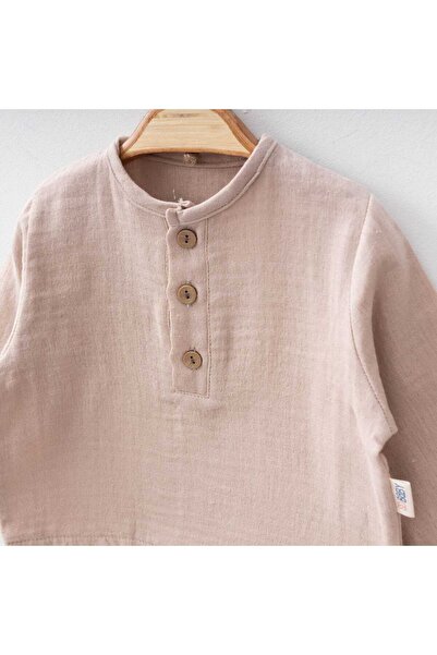 Tly Home Textiles Baby 2-Piece Set 100% Cotton Muslin Top and Linen Pants 6-24 Months Comfortable Daily Combination