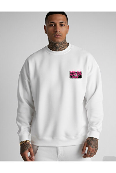 LORVEX Swea tricou alb, supradimensionat, unisex, cu gât crew, minimalist, cu...