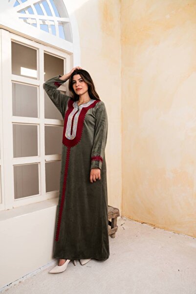 AFandina Exclusive embroidered velvet jalabiya A-181