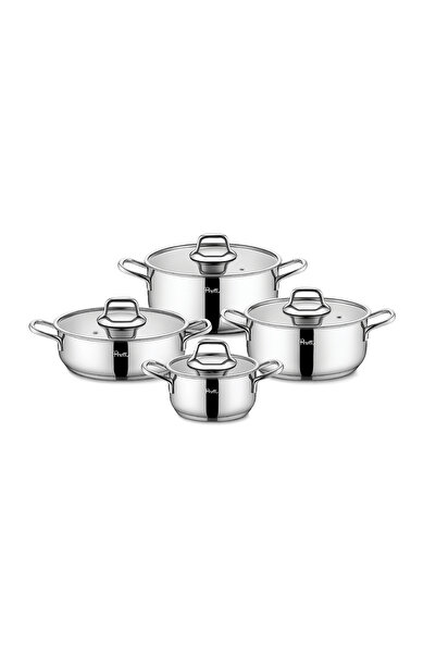 Perotti Alsancak Induction Base 8 Piece Steel Cookware Set