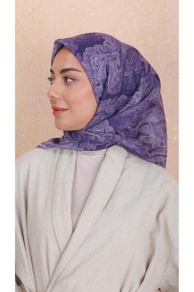locella Soft Pamuk Eşarp Mor-5