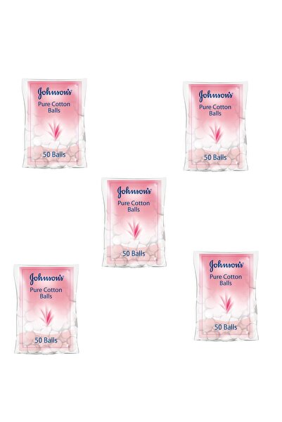 Johnson Johnson's Pure Cotton Balls 50 Count 5 Sachets