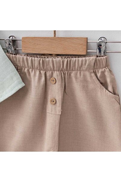 Tly Home Textiles Baby 2-Piece Set 100% Cotton Muslin Top and Linen Pants 6-24 Months Comfortable Daily Combination