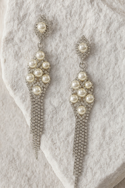 LIVOSH İNCİLİ TAŞLI ŞIK GECE KÜPESİ