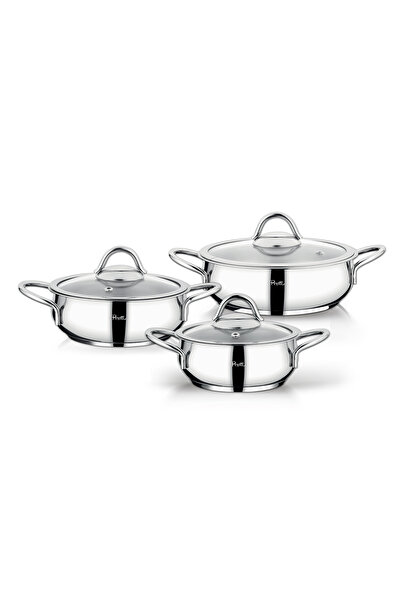 Perotti Burgaz Induction Base 6 Piece Midi Steel Cookware Set