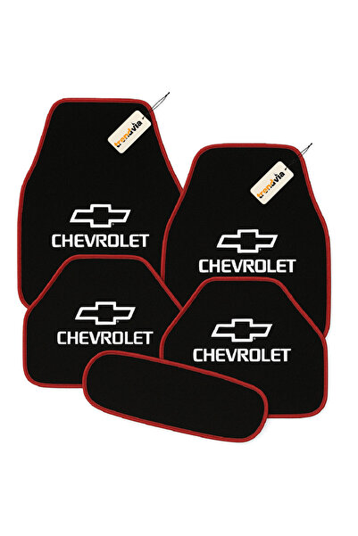 trivexa Chevrolet Logolu Siyah Kırmızı Oto Halı Paspas Takımı 5 Parça Kaymaz ...