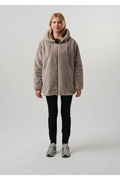 PIQUE Women's Coat Hooded Women's Plush Rabit Coat