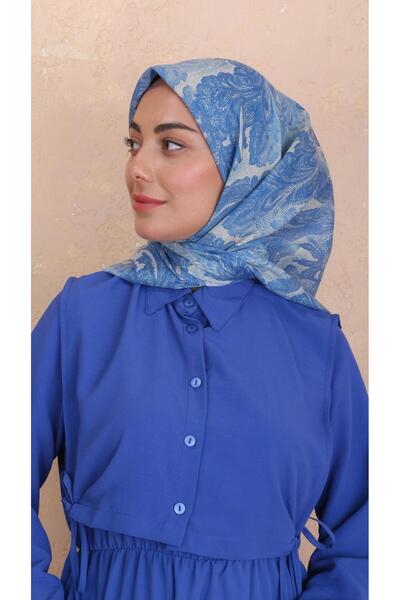 locella Soft Pamuk Eşarp Mavi-13