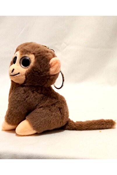 Pufline Sevimli Maymun Peluş Oyuncak Anahtarlık Ve Çanta Süsü (Kuyruk Dahil 15 cm)