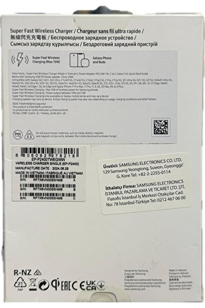Samsung SUPER FAST WİRELESS CHARGER(25W ADAPTÖR+KABLO+15WKABLOSUZ STAND)