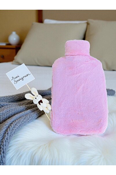 TREND COLOR Hot Water Bag Pink, Rabbit Plush, Comes with I Love You Card, Hot Water Bag with