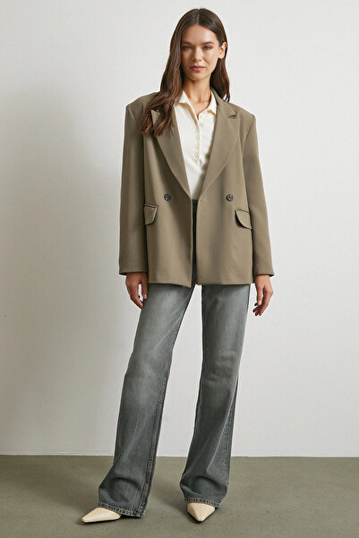 Never more Beş Cepli Yüksek Bel Jean Füme