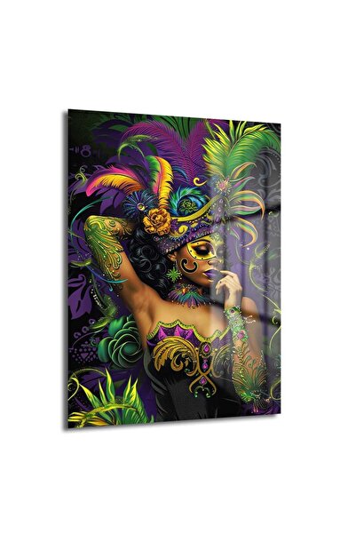 Tropical Woman Glass Painting