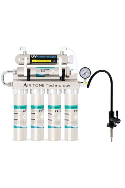 Air Tone Technology Filtru de apă - oțel inoxidabil, 6 etape cu sterilizator ...