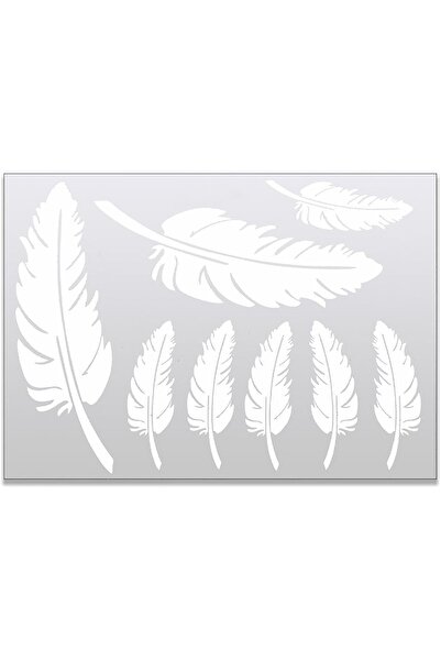 Generic White Feather Car Decal Set, Waterproof Vinyl Stickers, 20 cm x 6.6 cm Large and 10 cm x 3.3 cm Smal