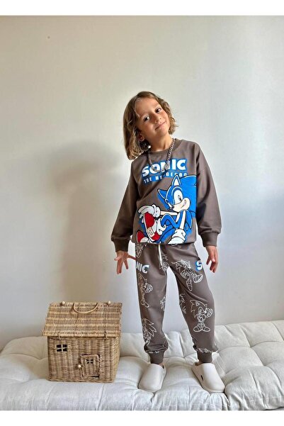 RAPAPA Boy's Sonic Printed Top and Bottom Set -4069-K