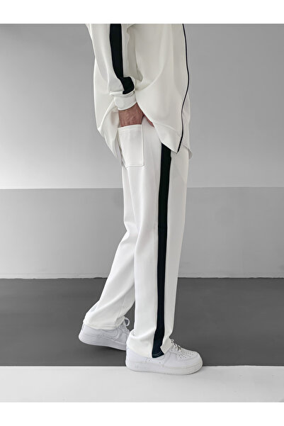 NO1 KONSEPT Λευκό ριγέ Σετ αθλητικής φόρμας Scuba