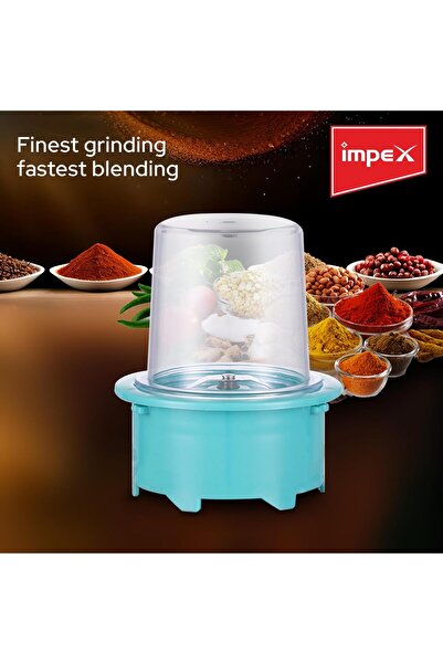 İMPEX 2-in-1 Blender & Grinder, 400W, 4 Stainless Steel Blades, Pulse Speed Control, Overheat Protec