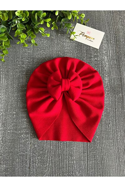 pempem bandana Baby Girl Bow Detailed Knitwear Bonnet