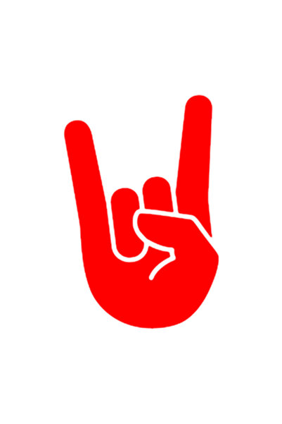 Oracal "Rock hand" car sticker, 15x15 cm, red