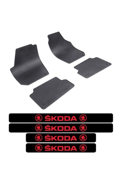 Rigum Covorașe cauciuc Skoda Fabia II (03.2007-10.2014), Sedan + 4 autocolant...
