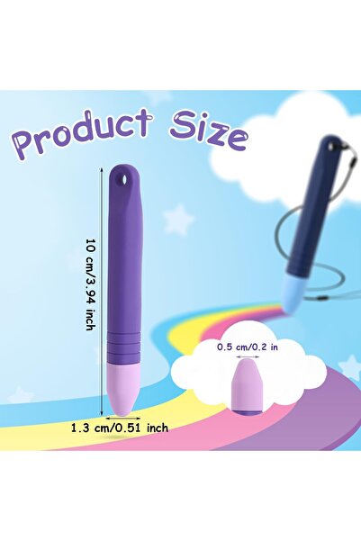 SWIUKPHE أقلام كتابة سعوية للأطفال بتصميم مضاد للتدحرج وحبال (أزرق/أرجواني)