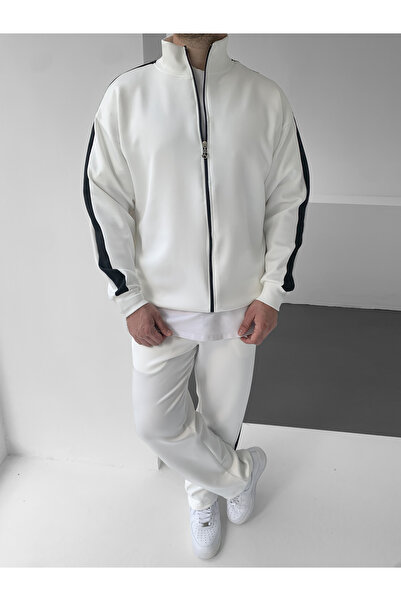 NO1 KONSEPT Λευκό ριγέ Σετ αθλητικής φόρμας Scuba