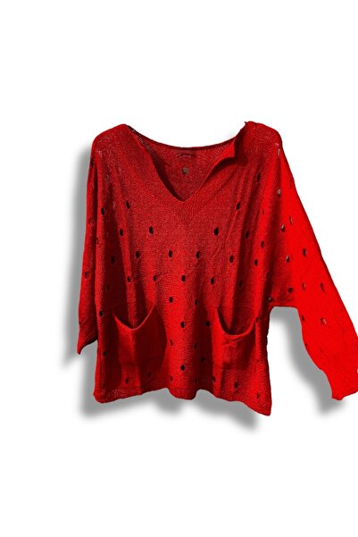 SUMEF Γυναικεία πλεκτή μπλούζα Mercerized oversized – Τυπικό μέγεθος (ταιριάζει στους μεγέθους 38-48) – Κομψό και άνετο καλοκαιρινό πουλόβερ