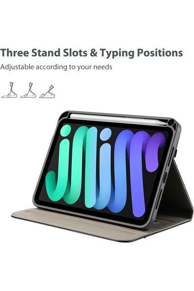 PROCASE Cover for iPad Mini 7th 8.3 Inch Leather Stand Folio Case (Black)