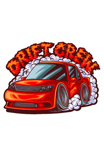 OEM Car fuel tank flap sticker Drift Team, 14 x 10 cm