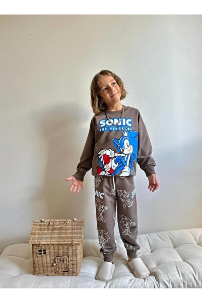 RAPAPA Boy's Sonic Printed Top and Bottom Set -4069-K