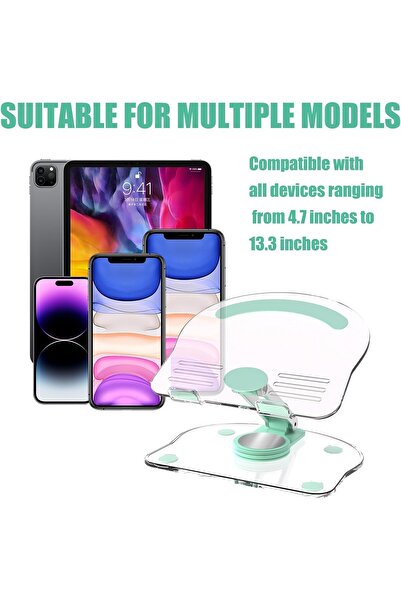 Generic Acrylic Mobile & Tablet Stand — 360° Rotating, Foldable, Adjustable (4.7–13 in)