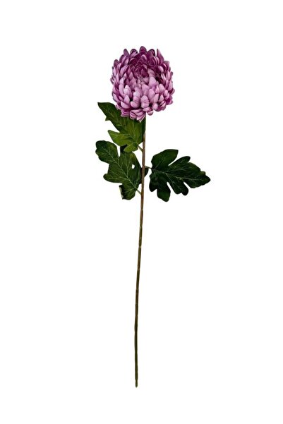 Nettenevime Yapay Çiçek Krizantem Lila 90cm Tek Dal Kumaş Çiçek Uzun Dal