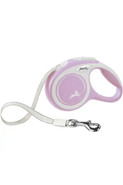 Flexi New Comfort Automatic Ribbon Dog Walking Strap 5Mt (m) Rose