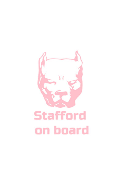 Oracal Car sticker "Stafford on board", 18x15 cm, pink