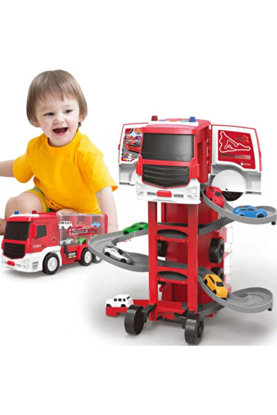 OEM Two-Level Fire Station Parking Play Set for Children with Truck