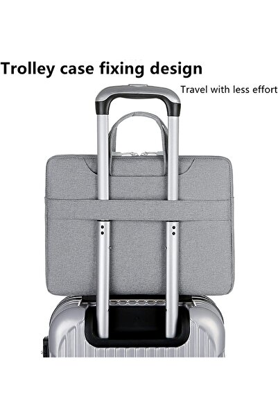 007 POSICHE Laptop Shoulder Bag 14-15.6 inch — Large Tote with Shoulder Strap, Unisex, Gray