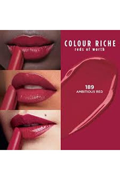 L'oreal Ruj solid Colour Riche Lipstick 189 Ambitious Red, 0.13 oz