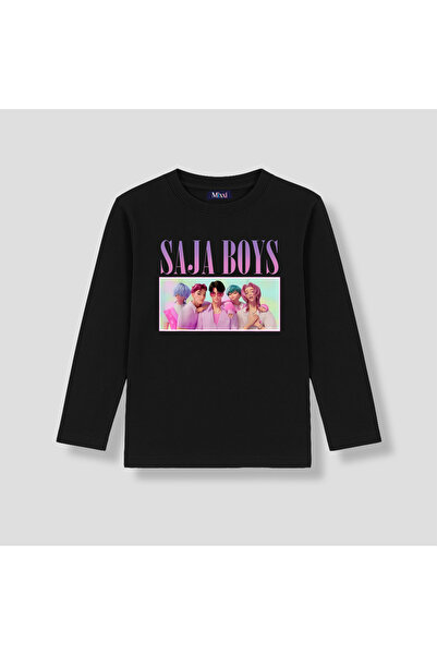 mixxi fashion تي شيرت Kpop Demon Hunters Saja Boys بأكمام طويلة مطبوع للفتيات...