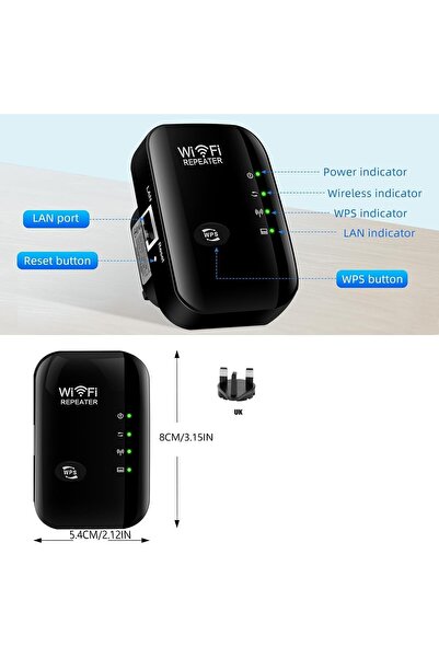 KOWVOWZ WiFi Extender Signal Booster up to 3650 sq.ft, 300Mbps, Ethernet Port
