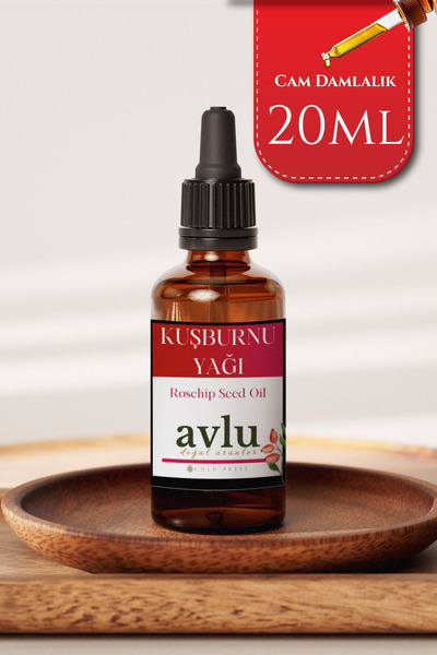 Avlu Doğal Ürünler Soğuk Sıkım %100 Saf Kuşburnu Çekirdeği Yağı – 20 ml | Lek...