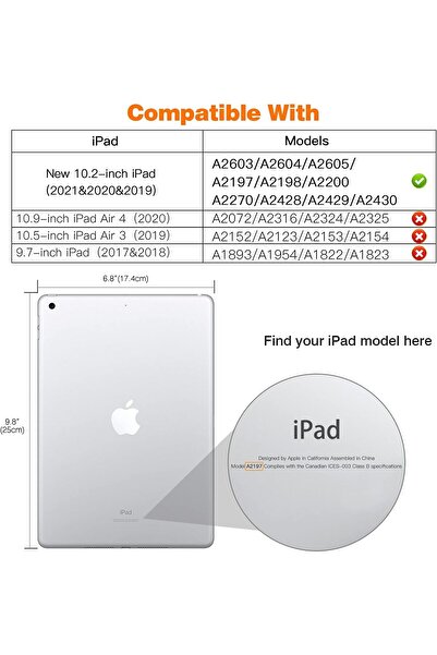 MOKO iPad 10.2 Case - Slim Soft Crystal Back Cover with Stand, Auto Wake/Sleep, Light Pink