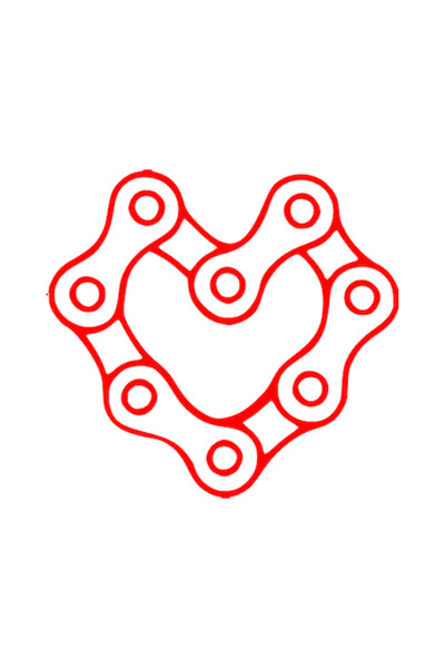 Oracal "Chain heart" car sticker, 15x14 cm, red