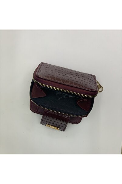 PurpleART Women's Shiny Crocodile Patterned Faux Leather Wallet 8X11Cm