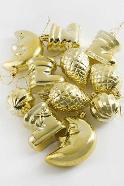 AKSESUARIM 11 bucăți de ornamente plate pentru brad de Crăciun