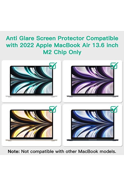 Generic MacBook Air 13.6 (2022 M2 A2681) Matte Anti-Glare Anti-Scratch Screen Protector Pack of 2 (Transpare