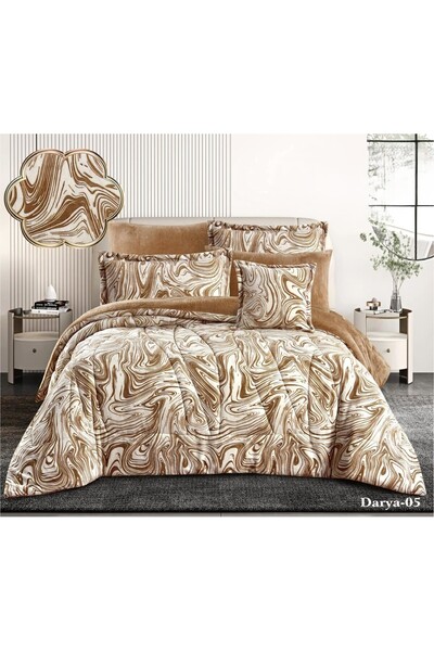 miral DaRyA double winter velvet soft fur bedspread, 7 pieces, full filling, size 260*240, for a warm winter